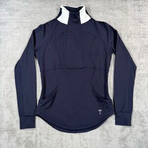 Golftini Shirt Womens XS Navy Blue Long Sleeve UPF 30 Thumbhole Golf Top QZ21RNV